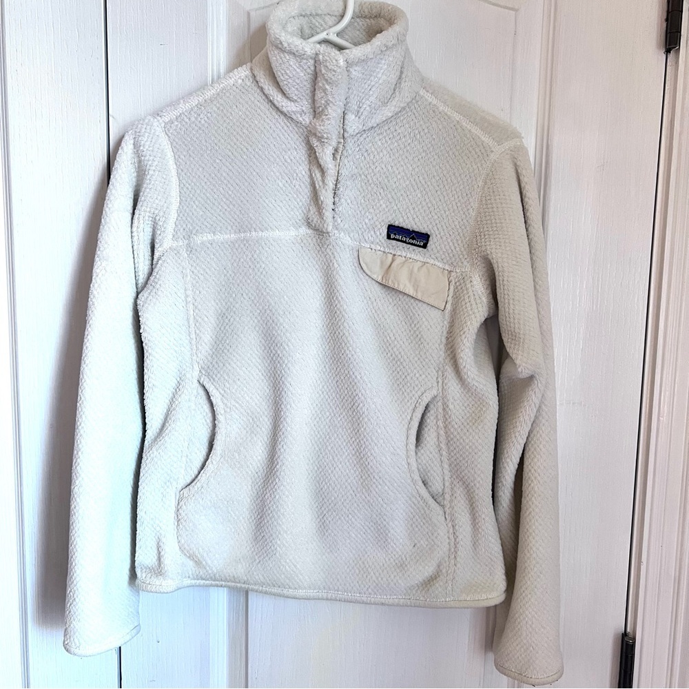 Patagonia White Size S pullover Quarter snap up Classic Fleece Pockets polartec